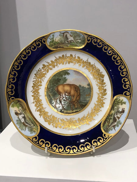 Sevres Porcelain Plate with Later Decoration 1765