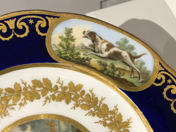 Sevres Porcelain Plate with Later Decoration 1765