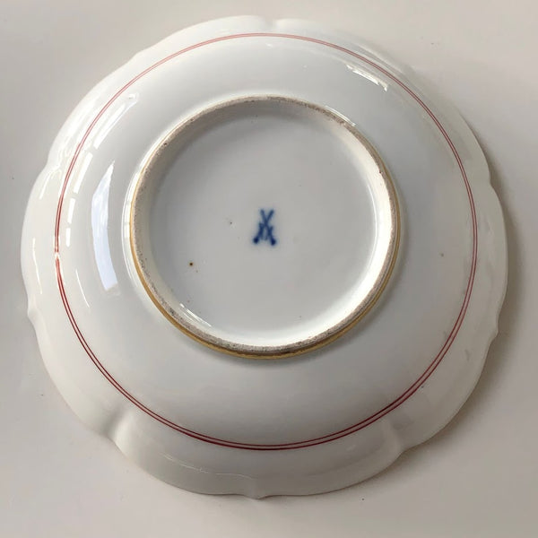 Meissen Porcelain Large Trio, Breakfast Cup, Saucer &amp; Plate, 19th C