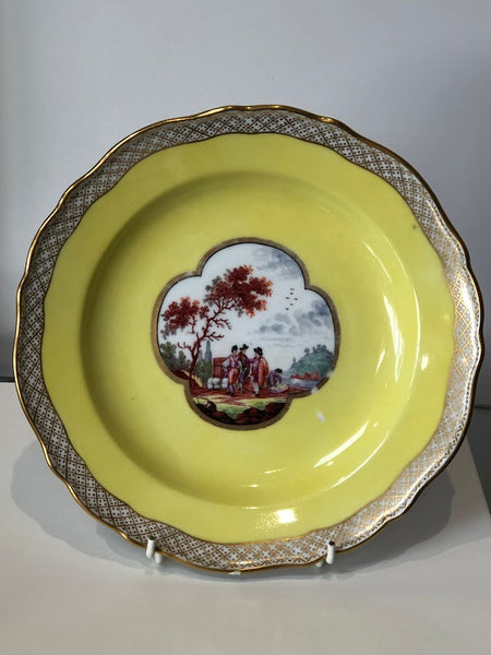 Meissen Porcelain Large Trio, Breakfast Cup, Saucer &amp; Plate, 19th C