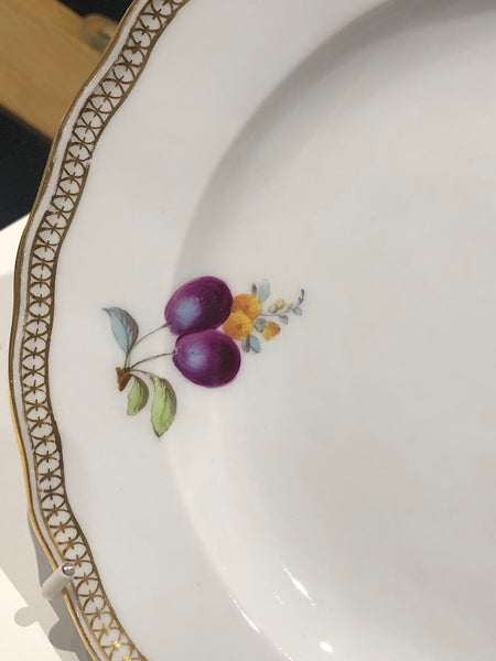 Meissen Porcelain Biedermeier Plate with Fruit &  Vegetables, Circa 1830 #7