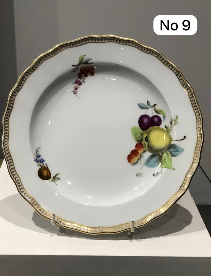 Meissen Porcelain Biedermeier Plate with Fruit & Vegetables, Circa 1830 #9