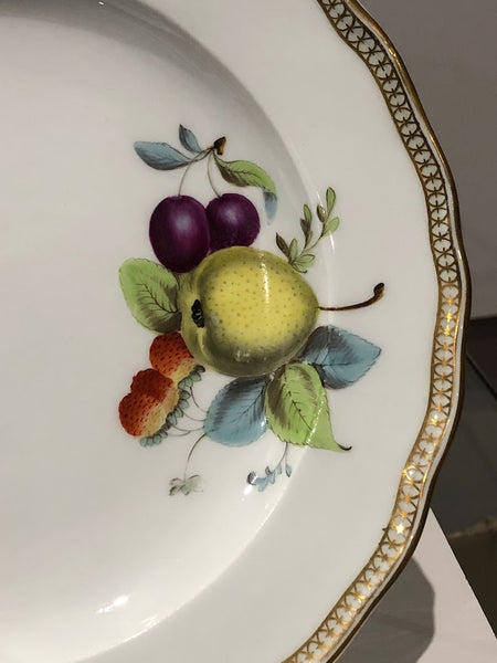 Meissen Porcelain Biedermeier Plate with Fruit & Vegetables, Circa 1830 #9