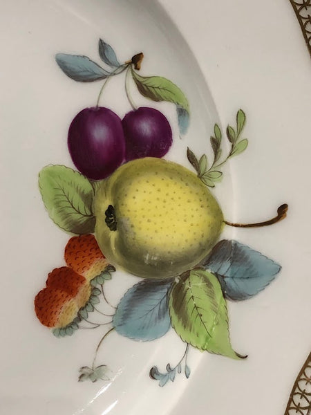 Meissen Porcelain Biedermeier Plate with Fruit & Vegetables, Circa 1830 #9