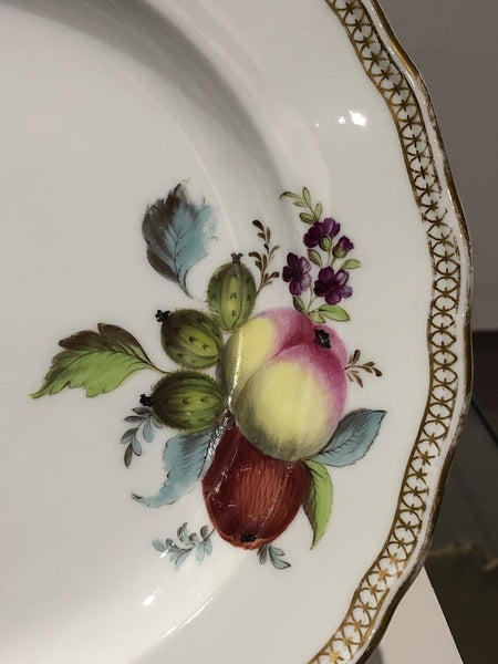 Meissen Porcelain Biedermeier Plate with Fruit & Vegetables, Circa 1830 #10