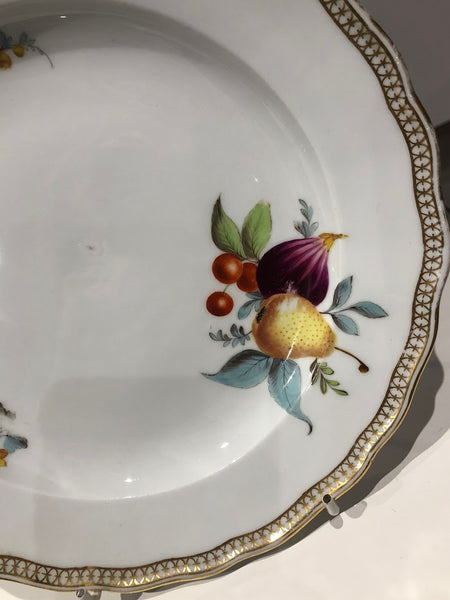 Meissen Porcelain Biedermeier Plate with Fruit & Vegetables, Circa 1830 #11