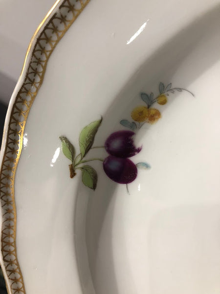 Meissen Porcelain Biedermeier Plate with Fruit & Vegetables, Circa 1830 #11