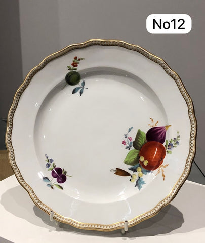 Meissen Porcelain Biedermeier Plate with Fruit & Vegetables, Circa 1830 #12