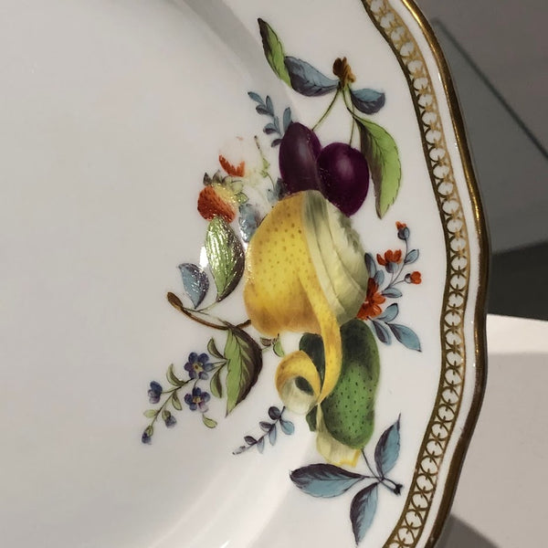 Meissen Porcelain Biedermeier Plate with Fruit & Vegetables, Circa 1830 #14