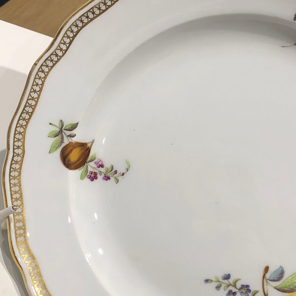 Meissen Porcelain Biedermeier Plate with Fruit & Vegetables, Circa 1830 #14