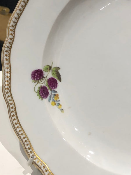 Meissen Porcelain Biedermeier Plate with Fruit & Vegetables, Circa 1830 #15