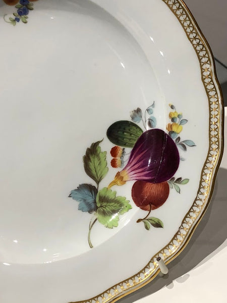 Meissen Porcelain Biedermeier Plate with Fruit & Vegetables, Circa 1830 #18