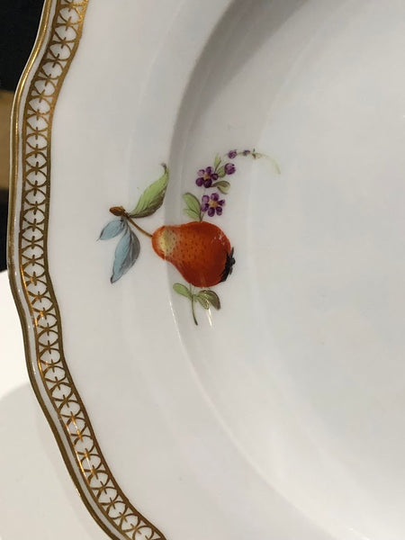 Meissen Porcelain Biedermeier Plate with Fruit & Vegetables, Circa 1830 #18