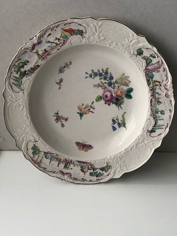 Chelsea Porcelain Warren Hastings Plate, Red Anchor Period, 1755