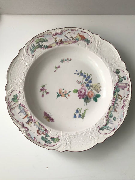 Chelsea Porcelain Warren Hastings Plate, Red Anchor Period, 1755