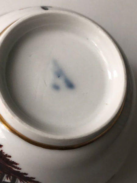 Ansbach Porcelain Town Scene Sugar Pot / Zuckerdose  Circa 1760