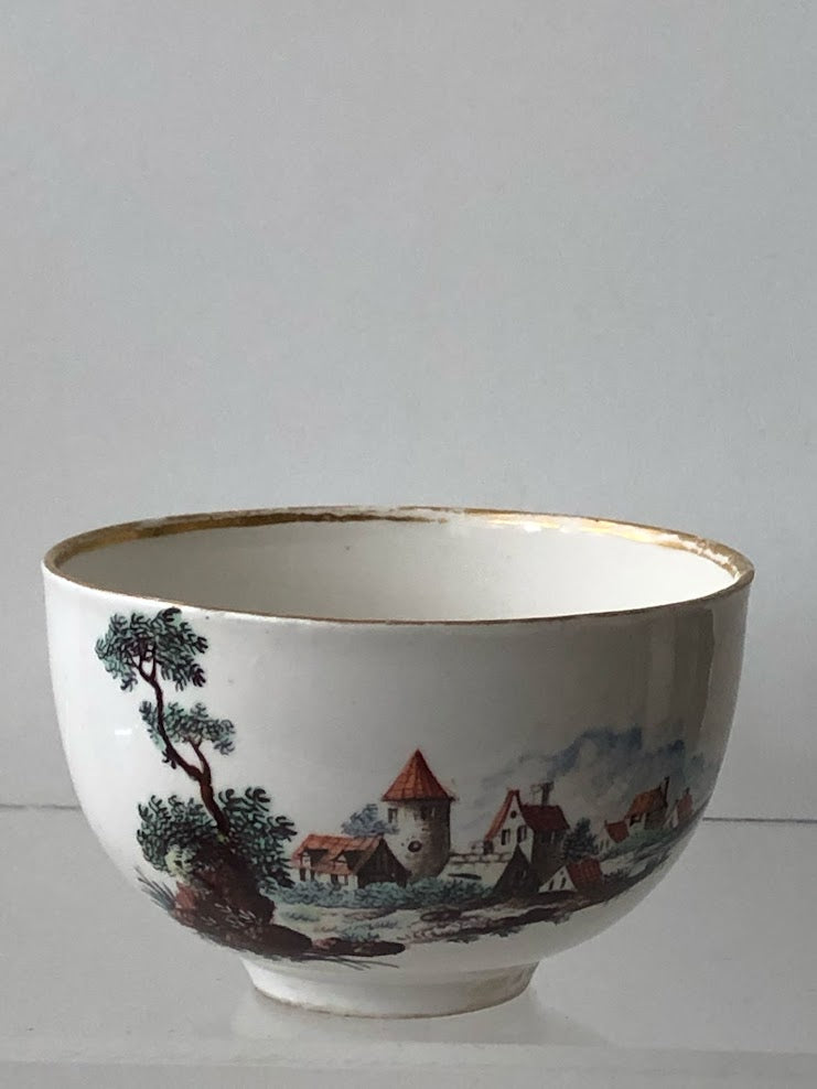 Ansbach Porcelain Town Scene Cup. Circa 1760
