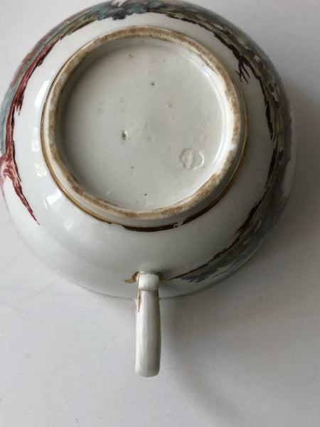 Nymphenburg Porcelain Cup with Scene of Sheep & Farmers circa 1754