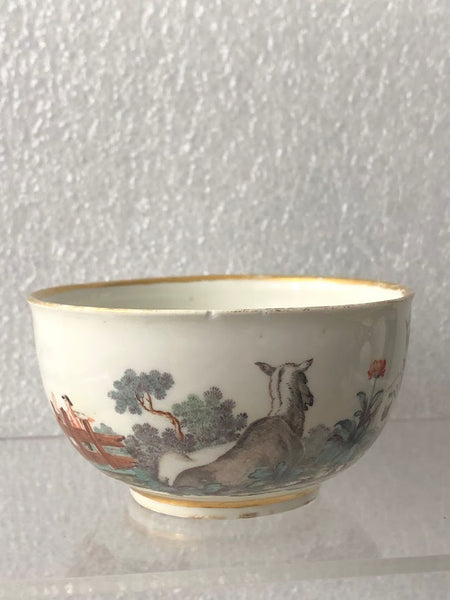 Nymphenburg Porcelain Cup with Scene of Sheep & Farmers circa 1754