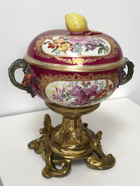 Meissen Porcelain Mounted Floral Ecuelle, 18thC