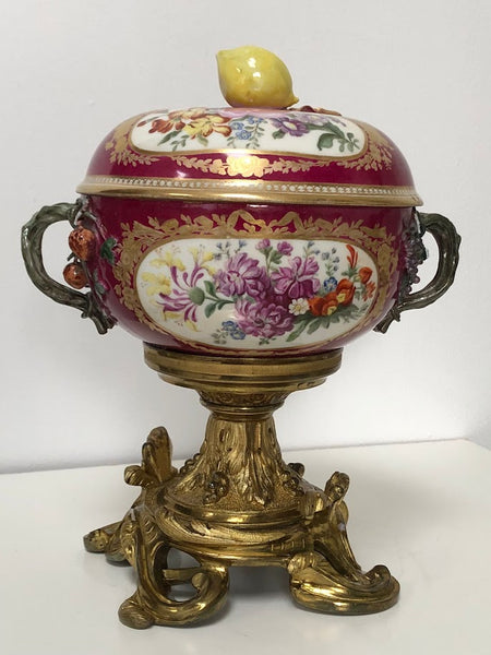 Meissen Porcelain Mounted Floral Ecuelle, 18thC
