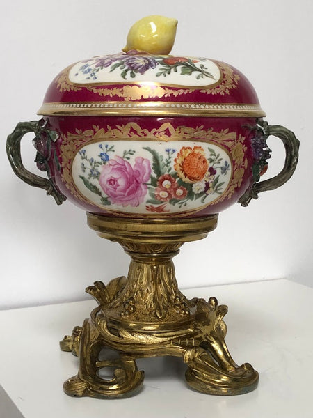 Meissen Porcelain Mounted Floral Ecuelle, 18thC
