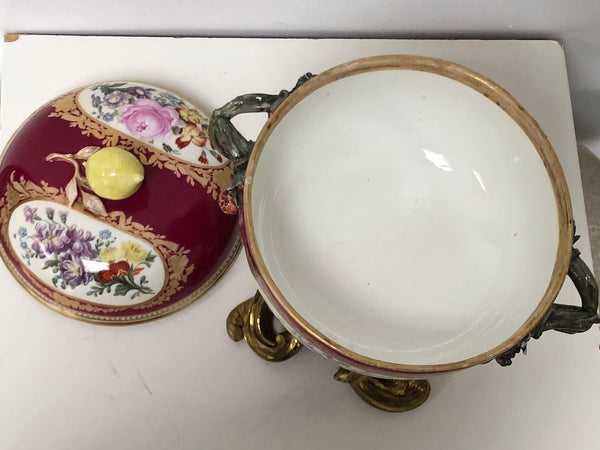Meissen Porcelain Mounted Floral Ecuelle, 18thC