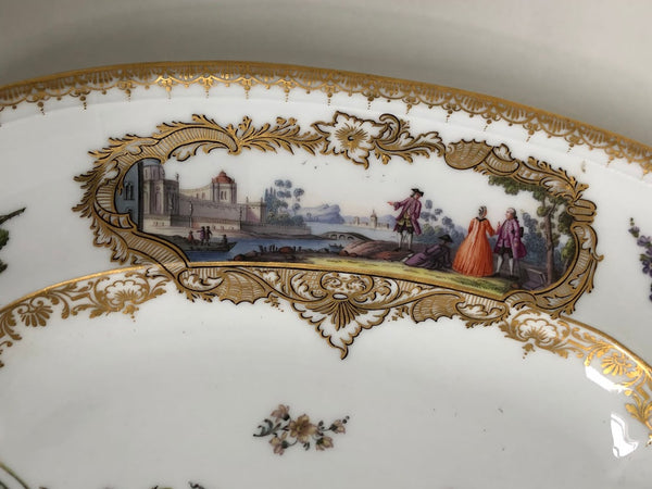 Meissen Porcelain Tray with Harbour Scenes of Turks and Camels, 19th C