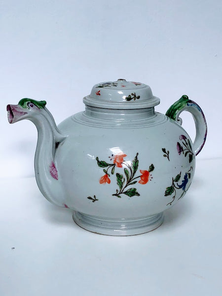 Doccia Porcelain Floral Teapot, Circa 1750