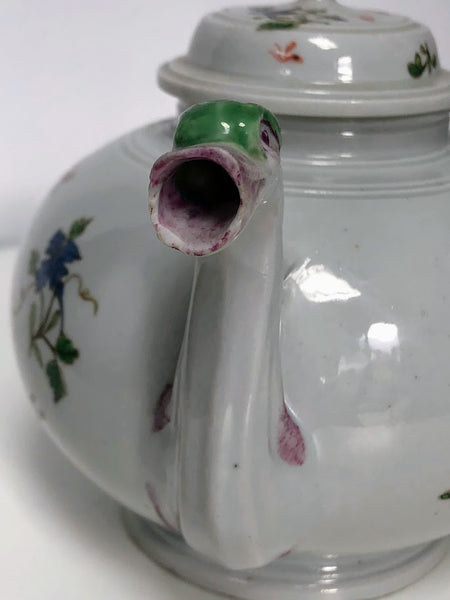 Doccia Porcelain Floral Teapot, Circa 1750