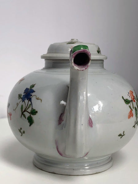 Doccia Porcelain Floral Teapot, Circa 1750