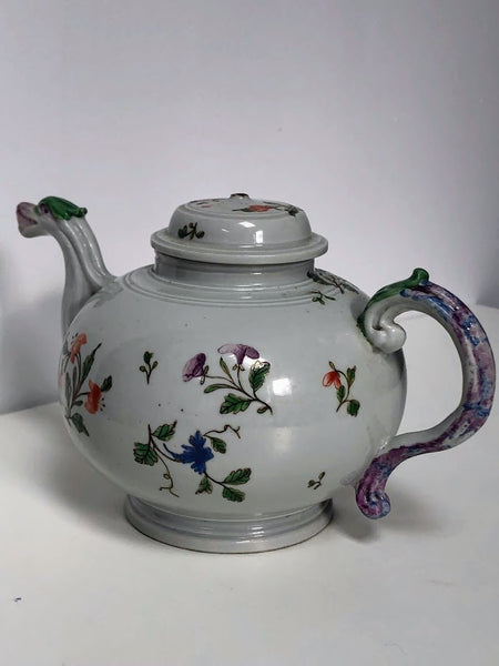 Doccia Porcelain Floral Teapot, Circa 1750