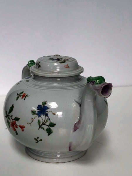 Doccia Porcelain Floral Teapot, Circa 1750