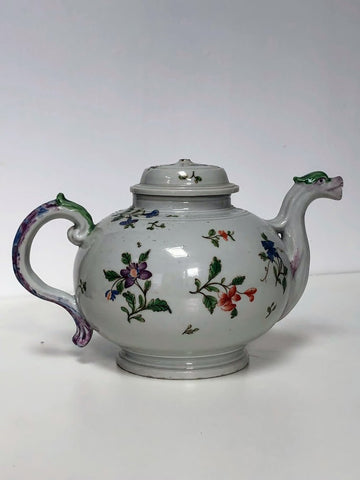 Doccia Porcelain Floral Teapot, Circa 1750