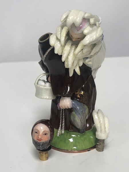 Meissen Porcelain Double Scent Bottle, "Provender to the Monastery" Circa 1740