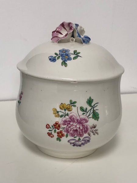 Chantilly Porcelain Floral Sugar Bowl and Cover, c.1750