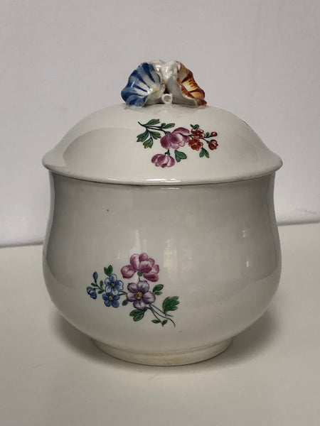 Chantilly Porcelain Floral Sugar Bowl and Cover, c.1750