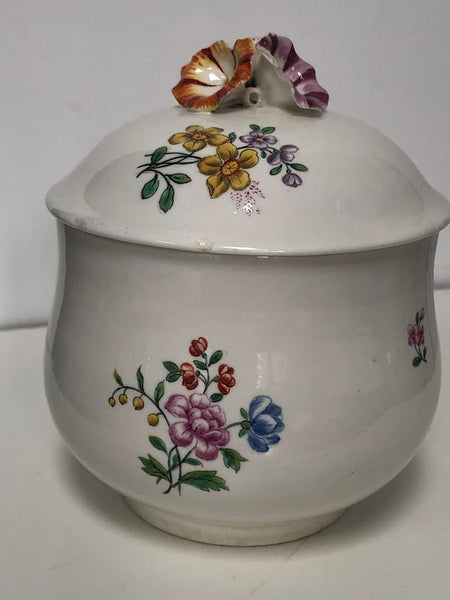 Chantilly Porcelain Floral Sugar Bowl and Cover, c.1750