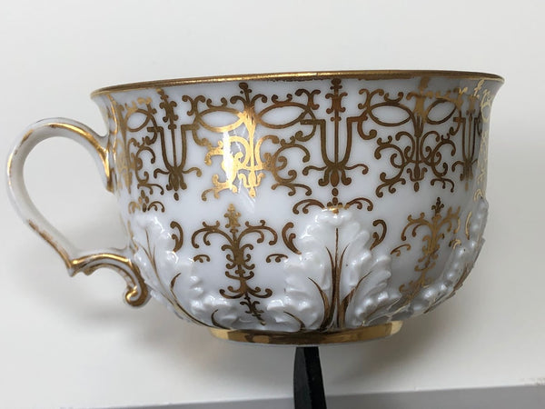 Meissen Porcelain Bottger, Gilt Cup & Saucer, Circa 1720