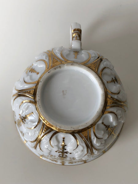 Meissen Porcelain Bottger, Gilt Cup & Saucer, Circa 1720