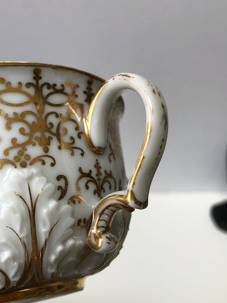 Meissen Porcelain Bottger, Gilt Cup & Saucer, Circa 1720