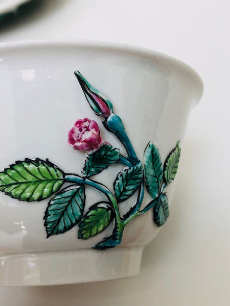 meissen böttger Rosen- Laub Tea Bowl & Saucer 1713-1715