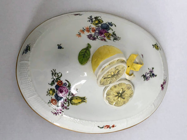 Meissen Porcelain Woodcut Floral Tureen & Tray, circa 1745
