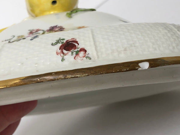 Meissen Porcelain Woodcut Floral Tureen & Tray, circa 1745
