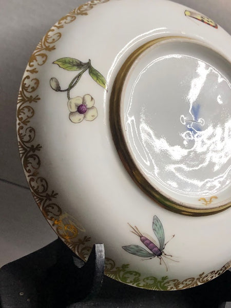Meissen Porcelain Saucer Courting Couples &amp; Klinger Bugs, circa 1740
