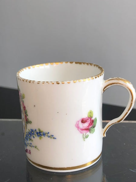 Sevres Porcelain Coffee Can with the Initial J within a painted Bead Panel 1785