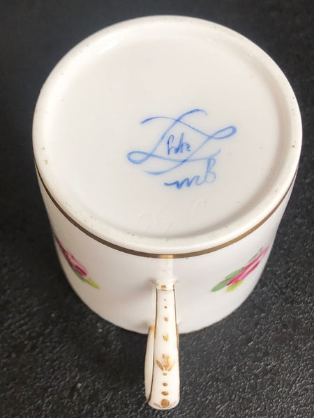 Sevres Porcelain Coffee Can with the Initial J within a painted Bead Panel 1785
