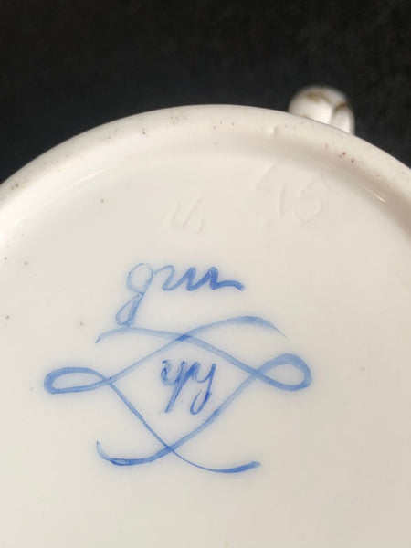 Sevres Porcelain Coffee Can with the Initial J within a painted Bead Panel 1785