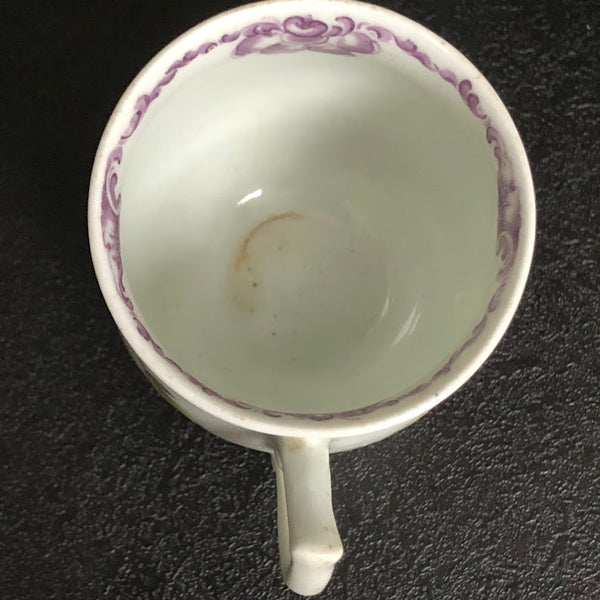 First Period Worcester Porcelain Bell Shaped Coffee Cup & Saucer 1757-1762