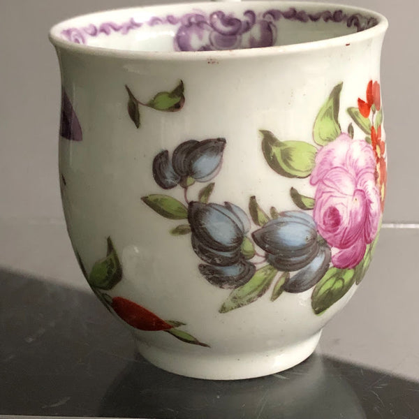 First Period Worcester Porcelain Bell Shaped Coffee Cup & Saucer 1757-1762